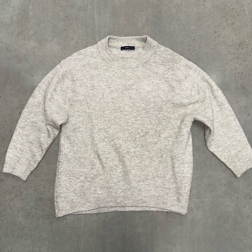 Zara Men's Crewneck Sweater -‎ Light Gray Heather